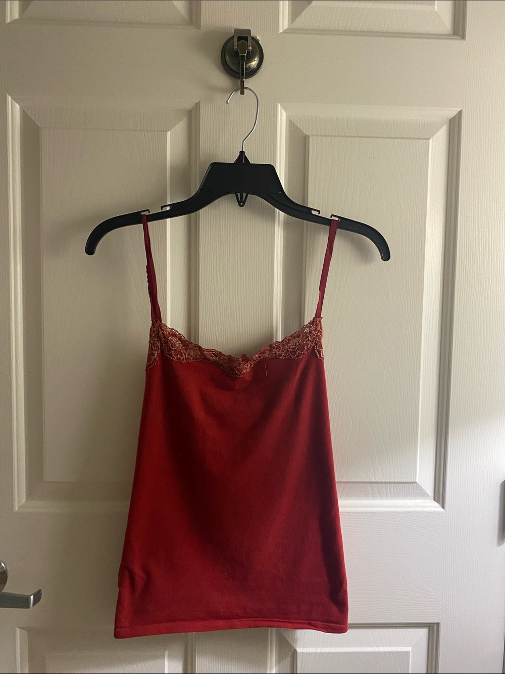 Ann Taylor Red Lace-Trim Camisole